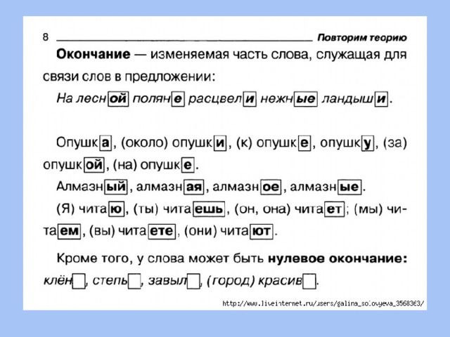 Состав слова 4 класс повторение в конце года презентация