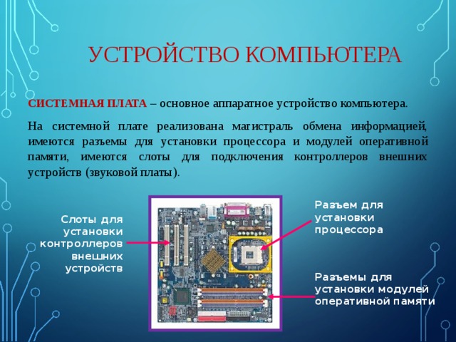 Программы для согласования работы внешних устройств и компьютера