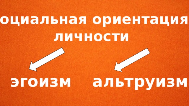Социальная ориентация личности эгоизм альтруизм 