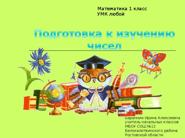 Баранник Ирина Алексеевна учитель начальных классов МБОУ СОШ №12 Белокалитвинского района Ростовской области 