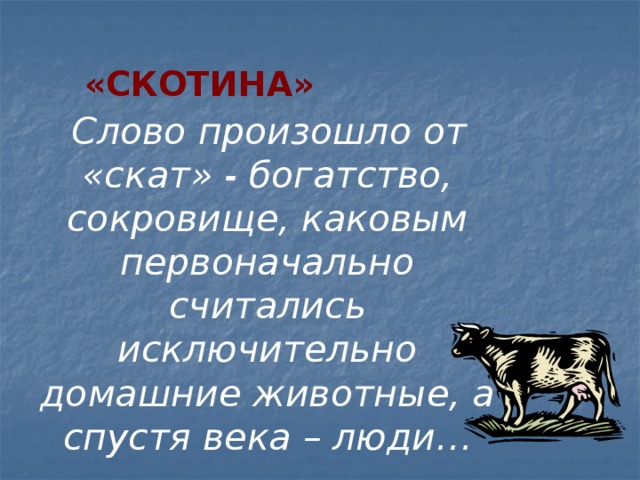 Скотина. Происхождение слов скотина. Скотина значение слова.