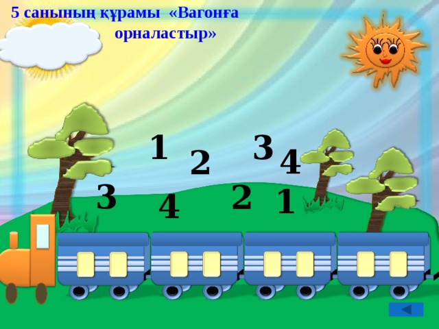 5 санының құрамы «Вагонға орналастыр» 1 3 4 2 3 2 1 4 