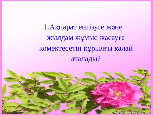 Ақпарат енгізуге және жылдам жұмыс жасауға көмектесетін құрылғы қалай аталады? 