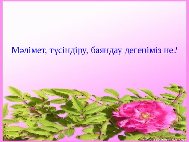 Мәлімет, түсіндіру, баяндау дегеніміз не? 