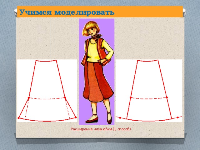 Учимся моделировать Расширение низа юбки (1 способ) 