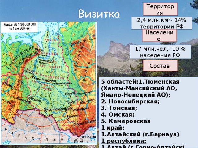 Красноярский край входит в состав западной сибири. Визитная карточка Западной Сибири.