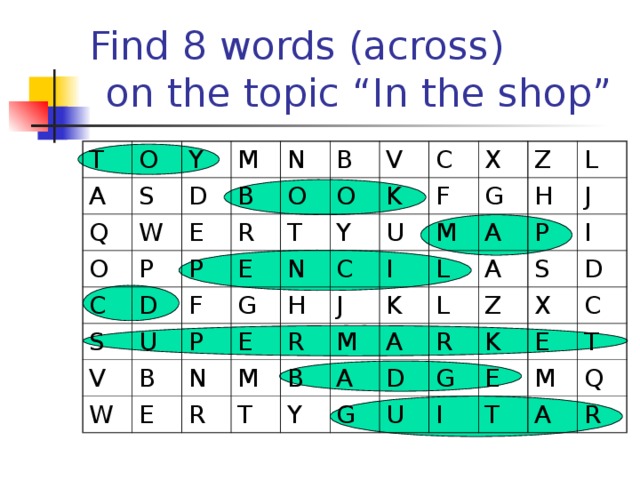 Find words