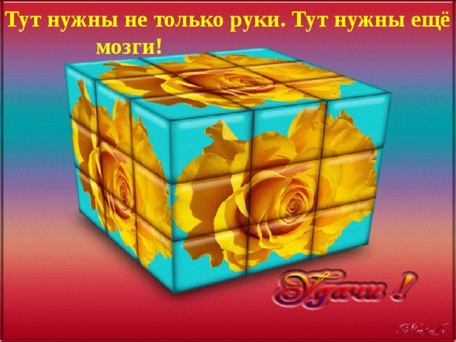 Тут нужны не только руки. Тут нужны ещё     мозги! 