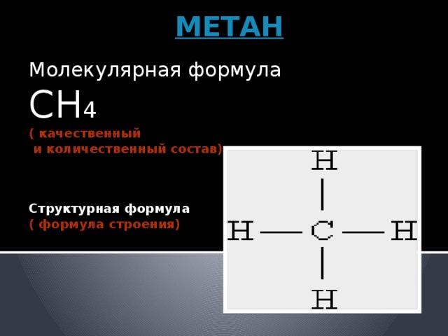 Формула метана