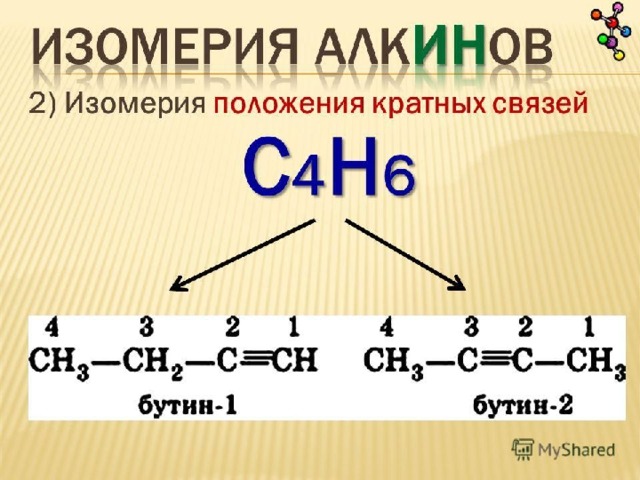Бутин 2 изомерия. Изомерия положения кратной связи алкинов. Алкины изомерия положения кратной связи. Изомерия положения кратной связи. Гомологи и изомеры.