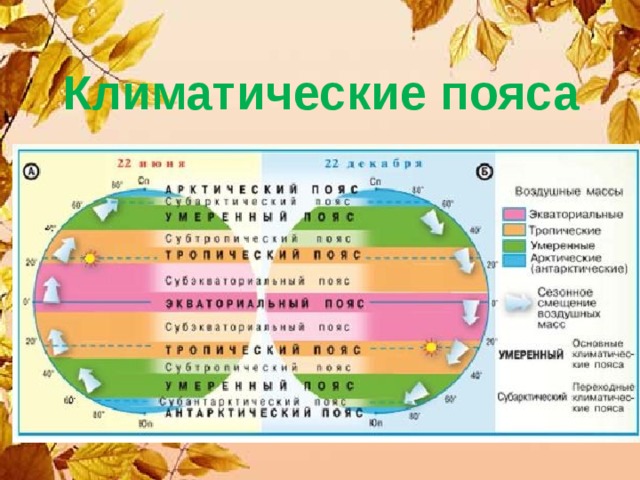 Схемы климатических поясов