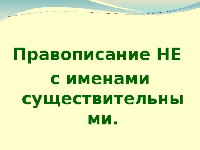 Правописание НЕ с именами существительными. 