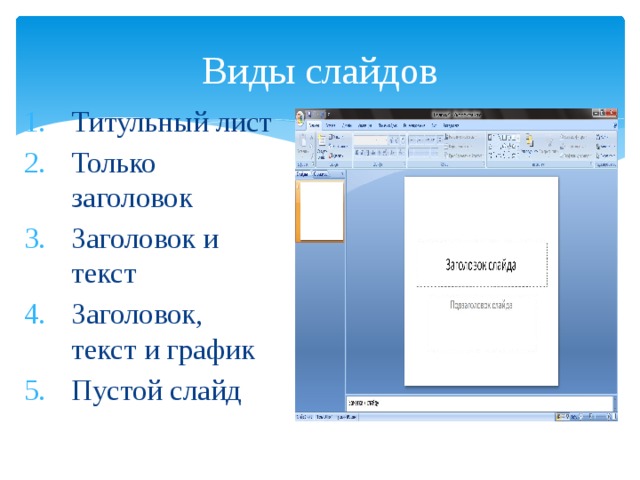 Что должно располагаться на титульном слайде презентации