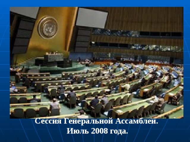 Сессия Генеральной Ассамблеи. Июль 2008 года. 