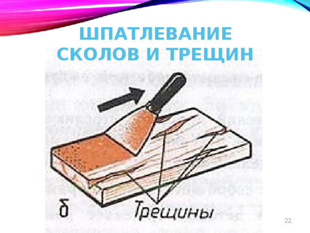 Шпатлевание сколов и трещин 8 