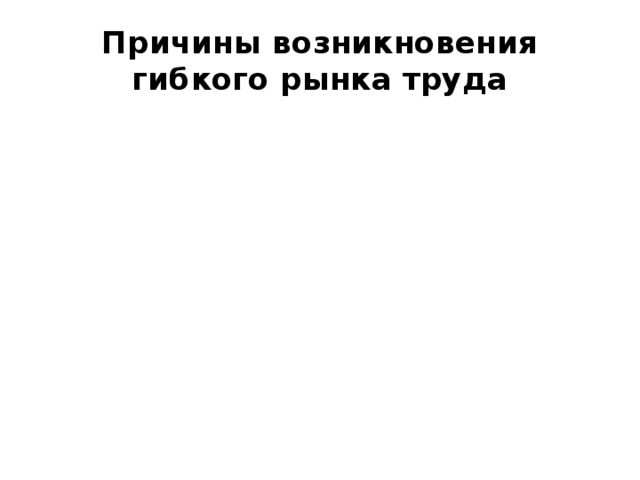 Причины возникновения гибкого рынка труда 