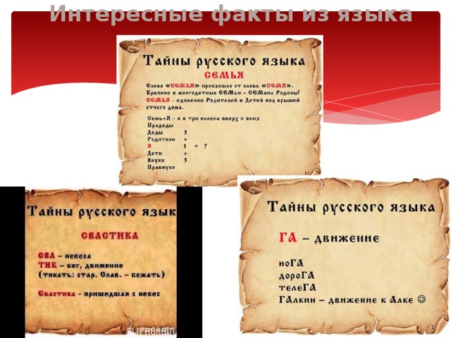 Интересные факты из языка 