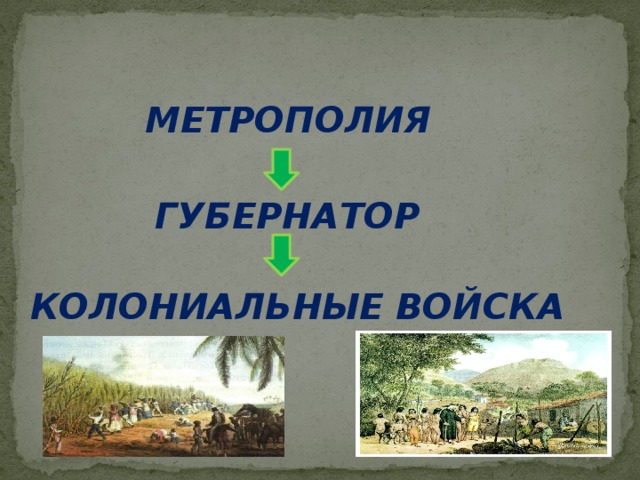 МЕТРОПОЛИЯ ГУБЕРНАТОР КОЛОНИАЛЬНЫЕ ВОЙСКА 