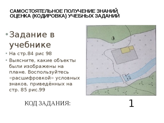 На плане изображена местность прилегающая к озеру