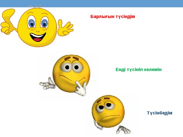 Барлығын түсіндім Енді түсініп келемін Түсінбедім 