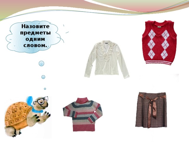 Назовите предметы одним словом. 