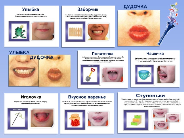 Артикуляционная гимнастика трубочка в картинках