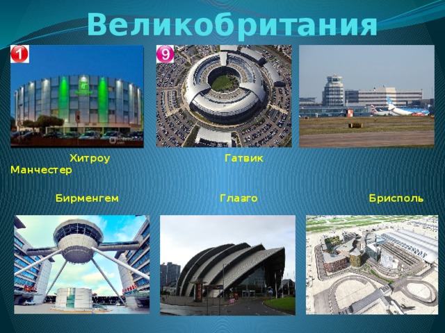 Великобритания  Хитроу Гатвик Манчестер   Бирменгем Глазго Брисполь  