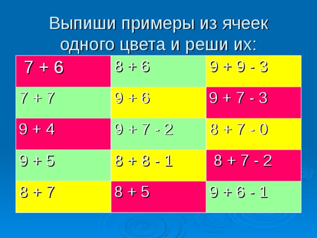 Сложение с переходом через 10 презентация