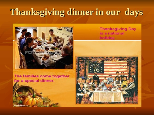 Thanksgiving dinner in our days  