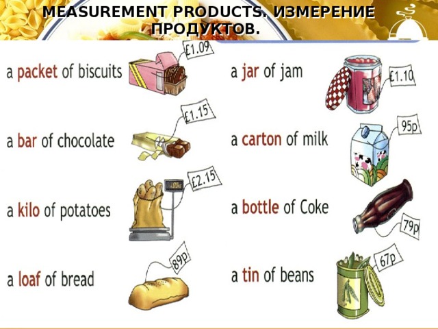 measurement products. Измерение продуктов. 