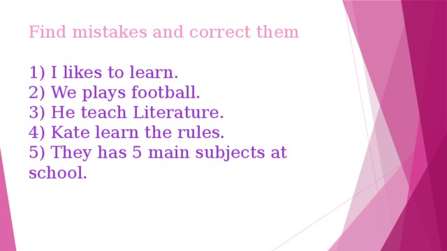 Find mistake. Find the mistakes. Find mistakes and correct them. Find mistakes exercises.