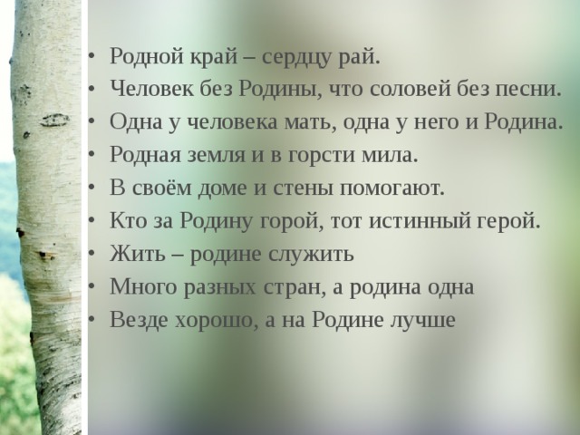 Человек без родины что соловей без песни презентация