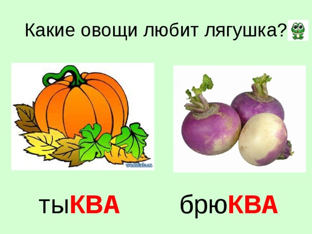 Какие овощи любит лягушка? ты КВА брю КВА