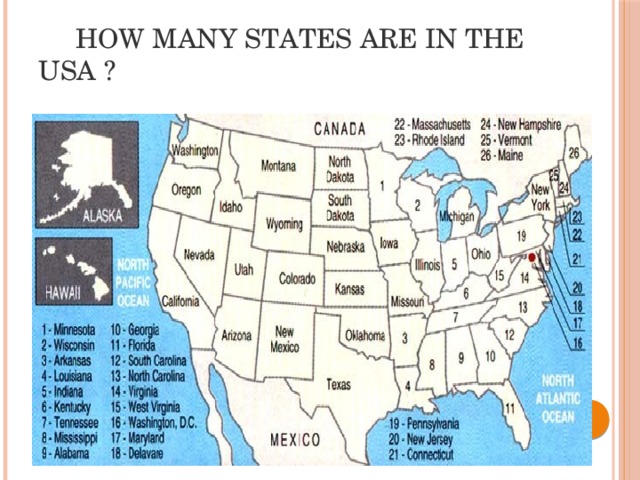  How many States are in the USA ? 