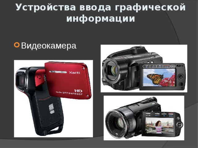 Устройства ввода графической информации Видеокамера 