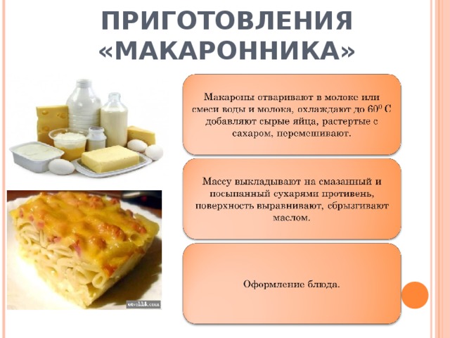 Макароны технологическая карта