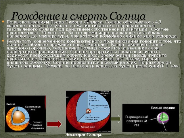 Ионосферные проявления – ухудшение или временное прекращение радиосвязи. Магнитные бури – кратковременные изменения магнитного поля Земли. Полярные сияния – свечение атмосферы в полярных областях Земли. Влияние на тропосферу , т.е. на погоду, природные катаклизмы, на самочувствие людей. 