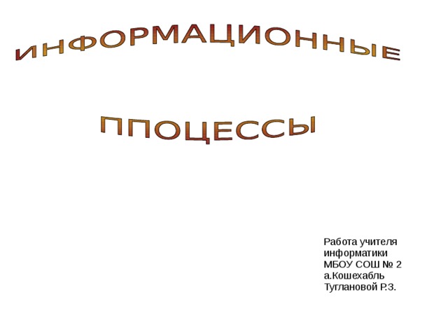 Работа учителя информатики МБОУ СОШ № 2 а.Кошехабль Туглановой Р.З.