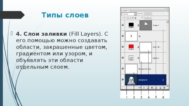 Layer type. Слои для текста. Как сделать вид слоя большим.