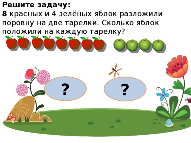 Нарисуй схематический рисунок и реши задачу трем детям раздали поровну 6