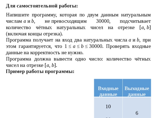 По данному натуральному. Напишите эффективную программу которая по двум данным натуральным. Напишите программу которая по двум натуральным числам а и ,. Напишите программу которая получается натуральные числа а и б. Натуральные числа, не превосходящие 20.