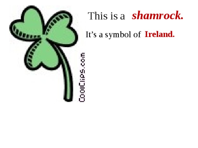 shamrock. This is a Ireland. It’s a symbol of 