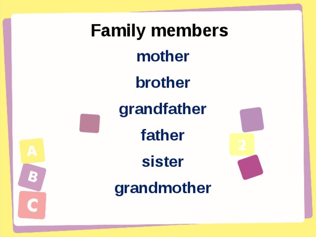 Family members mother brother grandfather father sister grandmother 2    