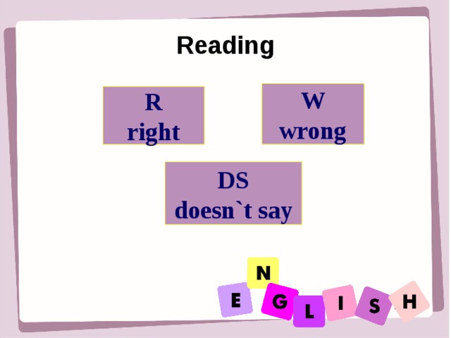 Reading W wrong R right DS doesn`t say    