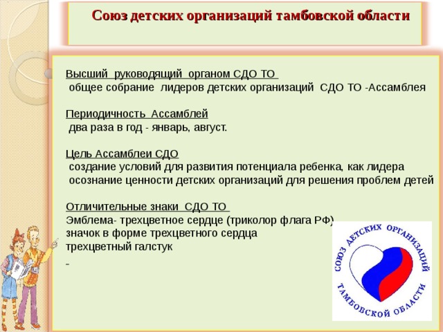 Предложения по организации детской организации