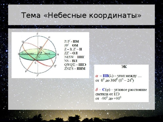 Широта звезд