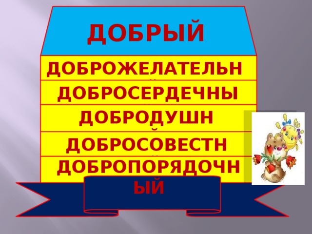 добрый доброжелательный добросердечный добродушный добросовестный добропорядочный 