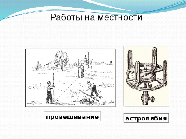 Работы на местности провешивание астролябия 