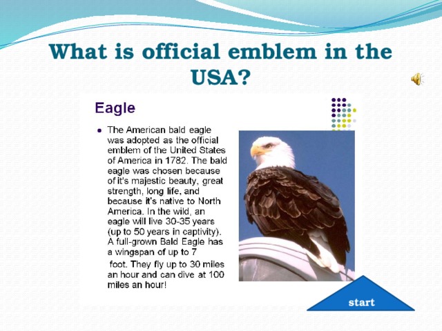 What is official emblem in the USA? start 