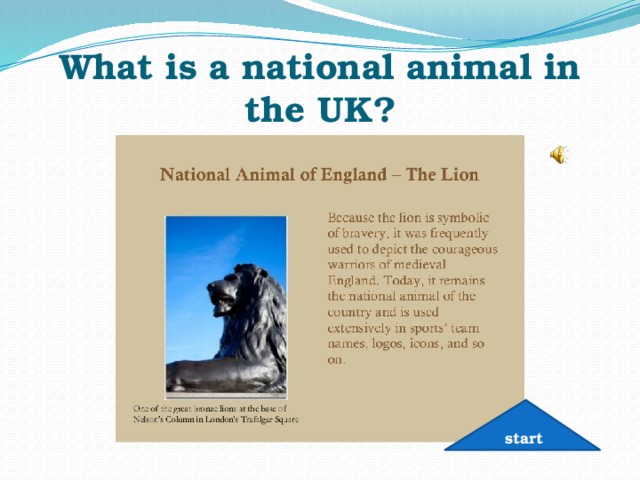 What is a national animal in the UK? start 